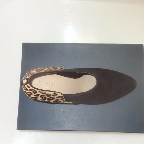 NIB COLE HAAN Maxfield Black/Cheetah Booties 7.5 - Picture 6 of 8